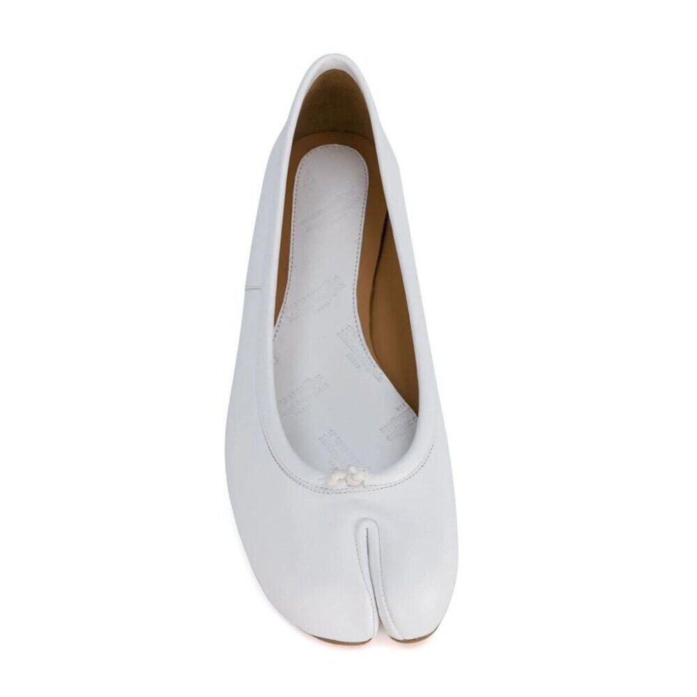 Maison Martin Margiela White Tabi Leather Ballet Flat